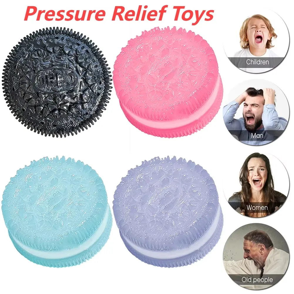 Weiche Oreo Silikon Stress Druckentlastung Squishy Spielzeug Mochi Taba Squishy Simulierte Kekse Zappeln Spielzeug Keks Kneifen Spielzeug