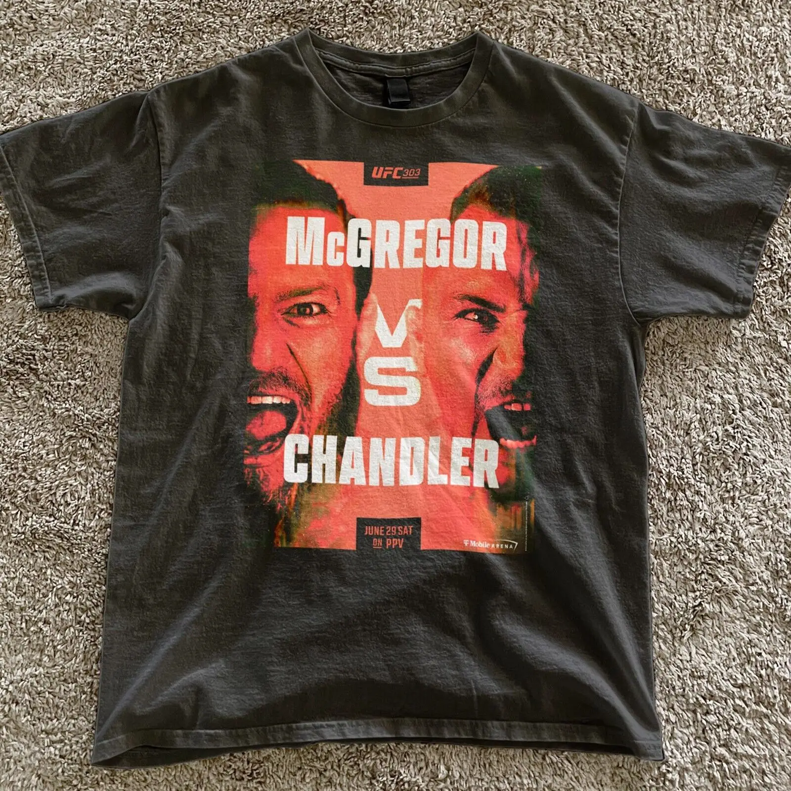 Conor McGregor vs Michael Chandler fight promotional marketing campaign red tee