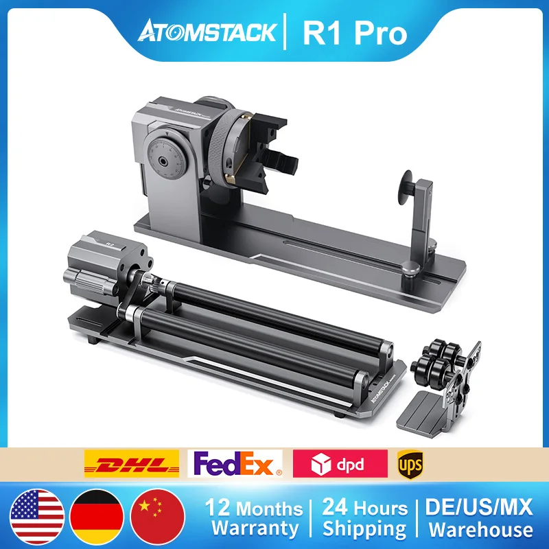 

ATOMSTACK R1 Pro Multi-Function Chuck Rotary Roller For 95% CNC Laser Engraving Machine Carving Cylindrical Irregular Objects