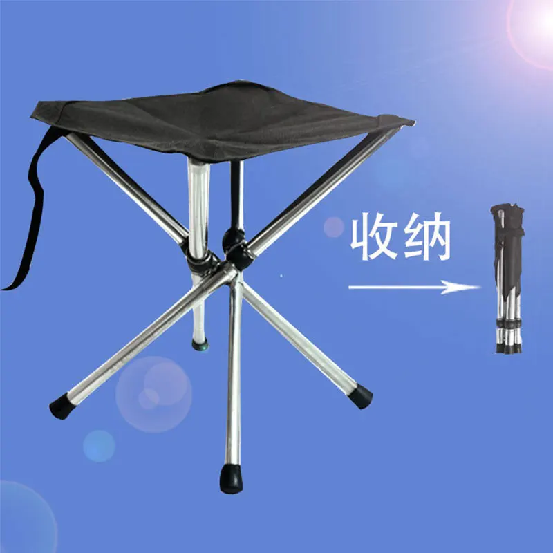 Outdoor Retractable Mazar Camping Chair, Stainless Steel Folding Fishing Stool