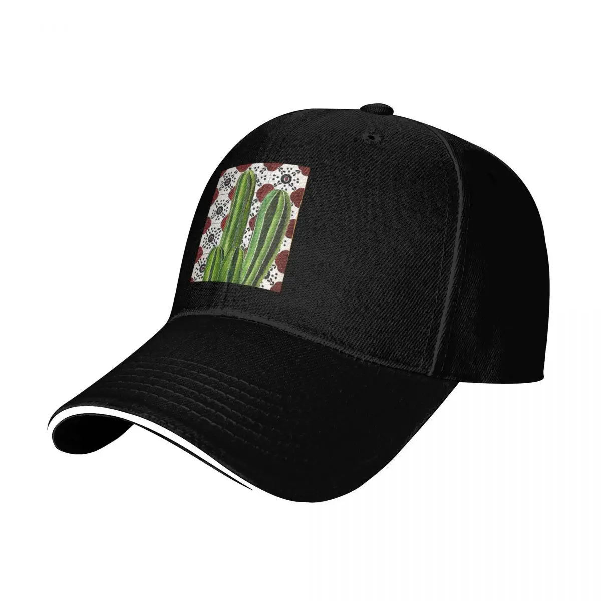 FLORA AND TILE I Baseball Cap Cotton Twill Breathable Contrast Two Tone Brim Snapback Flat Bill