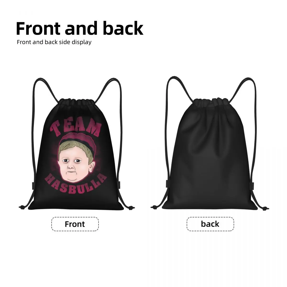 Custom Team Hasbullah Drawstring Bag for Training Yoga Backpacks Men Women Hasbull Fighting Meme Sports Gym Sackpack