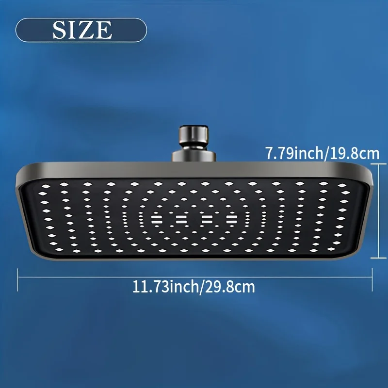 1pc High Pressure Rainfall Shower Head, Luxury Bathroom Showerhead, Adjustable Angles, Anti-Clogging Silicone Nozzles, Water Sav image 3