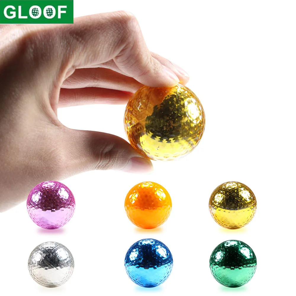 Dia About 42.7mm 6Pcs Plated Golf Ball Fancy Match Opening Goal Best Gift Durable Construction For Sporting Events