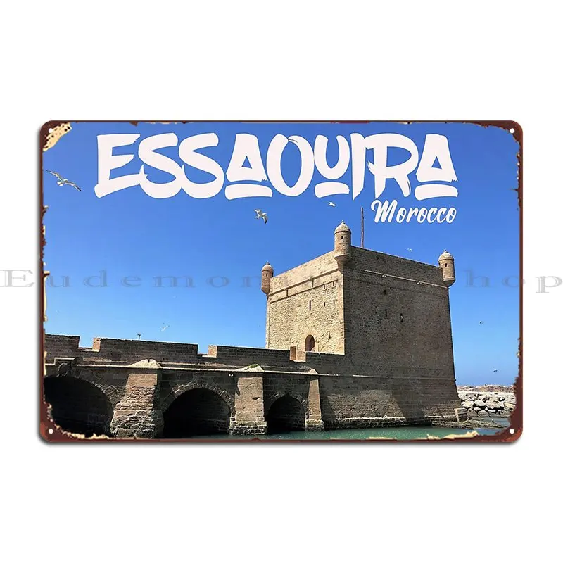 Essaouira Scala Harbour Morocco Journey Metal Sign Decoration Living Room Bar Design Party Tin Sign Poster