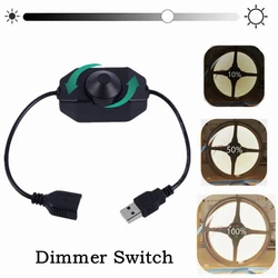 6 Types DC 5V LED Knob Dimmer Switch USB Female To Male Extension Cord with Rotary ON OFF Controller White Black Strips Lights