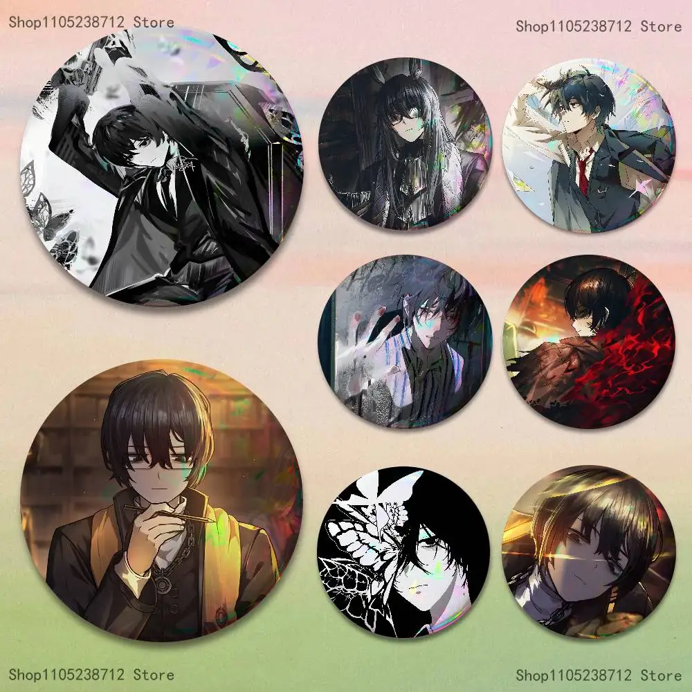 

Yi Sang L-Limbus C-Company Reflective Pin Tinplate Round Brooch Cartoon Cosplay Badges for Bag Hat Toys Gifts