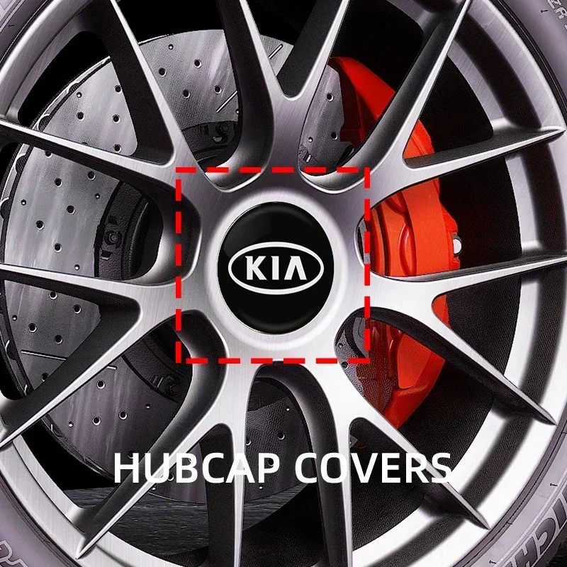 Adesivos de Emblema para Centro de Roda de Carro (4 Peças) - Acessórios para KIA EV6, Sorento, Niro, Stinger, Ceed, Carnival, K5, K9, Soul, Carens, VQ, Cadenza