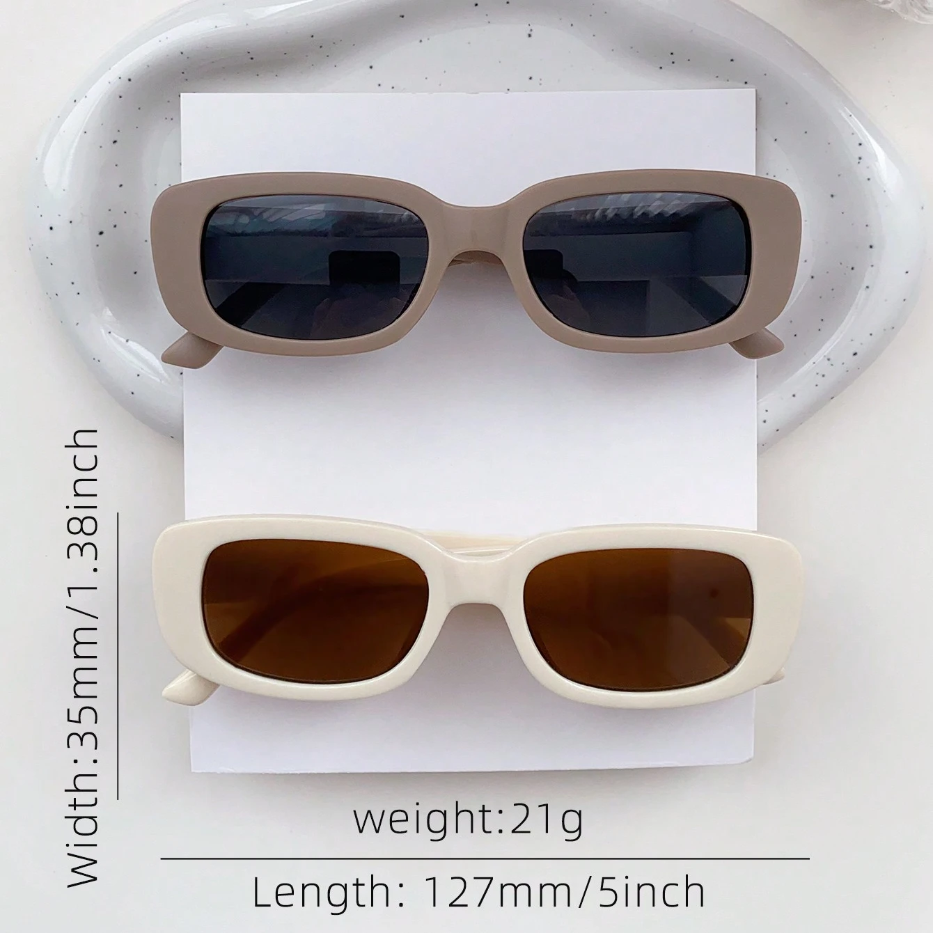 2Pcs  Cute Newest Vintage Egg Shaped Small Rectangle  Fashion Glasses  Protection Eyewear  Card Only Show,Don't Shipping