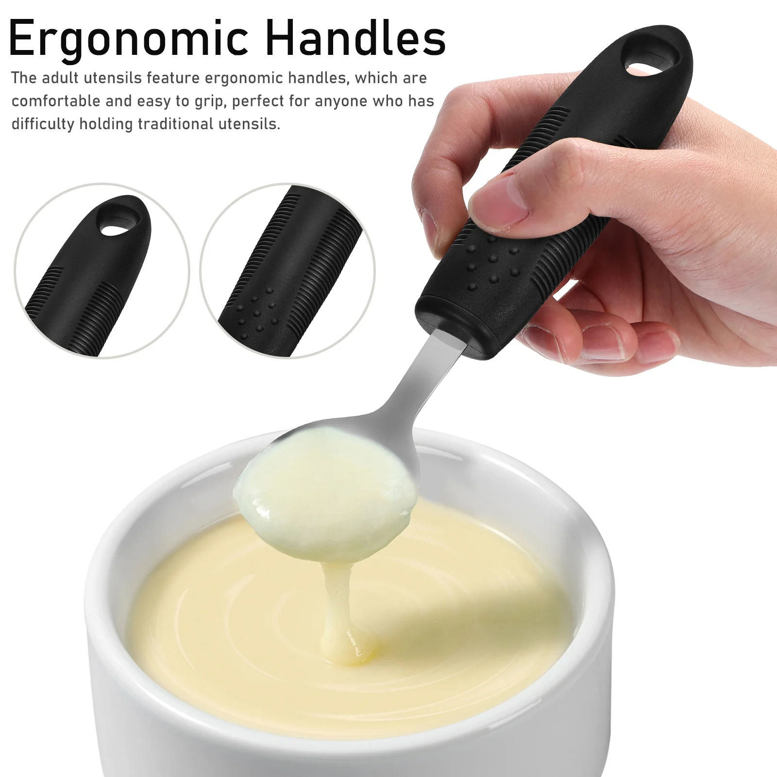 

Anti-shake Tableware Disabled Utensils Spoons Forks Appliance The Elderly Stainless Steel Eating