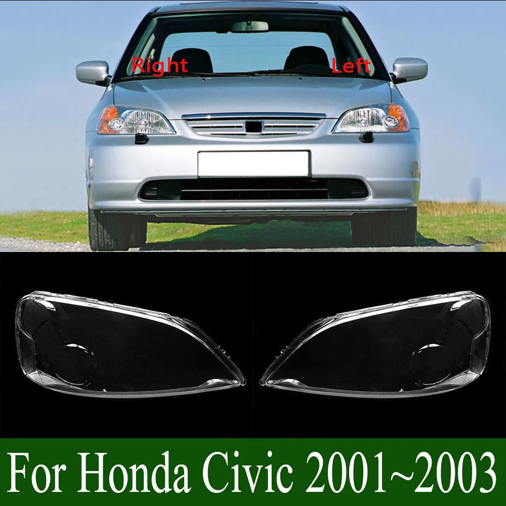 For Honda Civic 2001~2003 Front Headlight Cover Shell Headlamps Lampshade Lens Glass Replace Original Lampshade Plexiglass