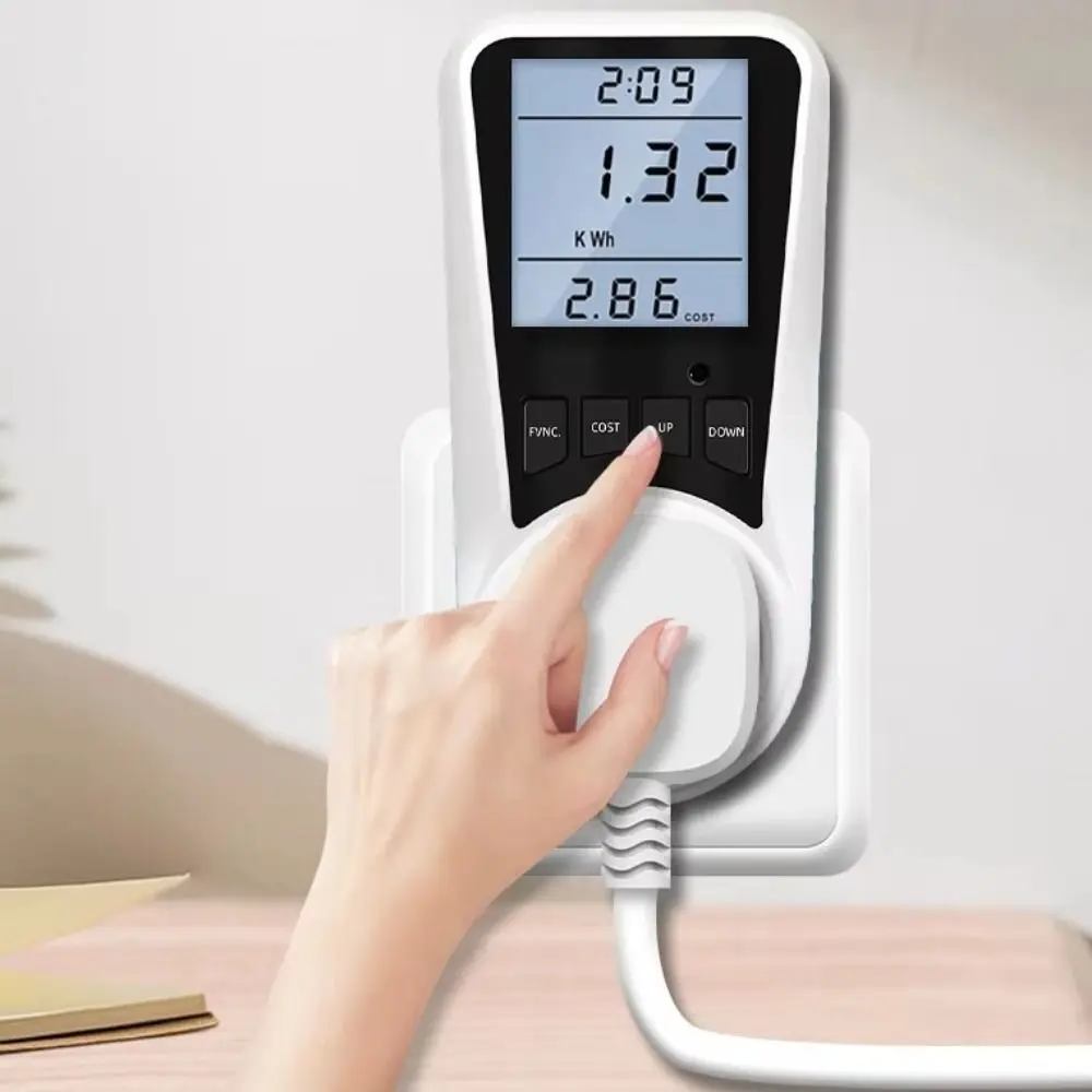 

Digital Display Electrical Energy Monitor Socket LCD Screen Backlight Watt Meter Socket EU/US/UK Plug Real-time Monitoring