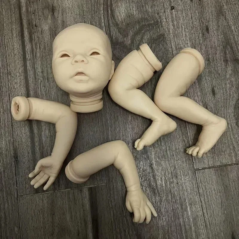 19inches Reborn Doll Kit AMayven DIY Doll Parts with Cloth Body and Eyes Fresh Color Unfinished Unpainted DIY Blank Doll Kit