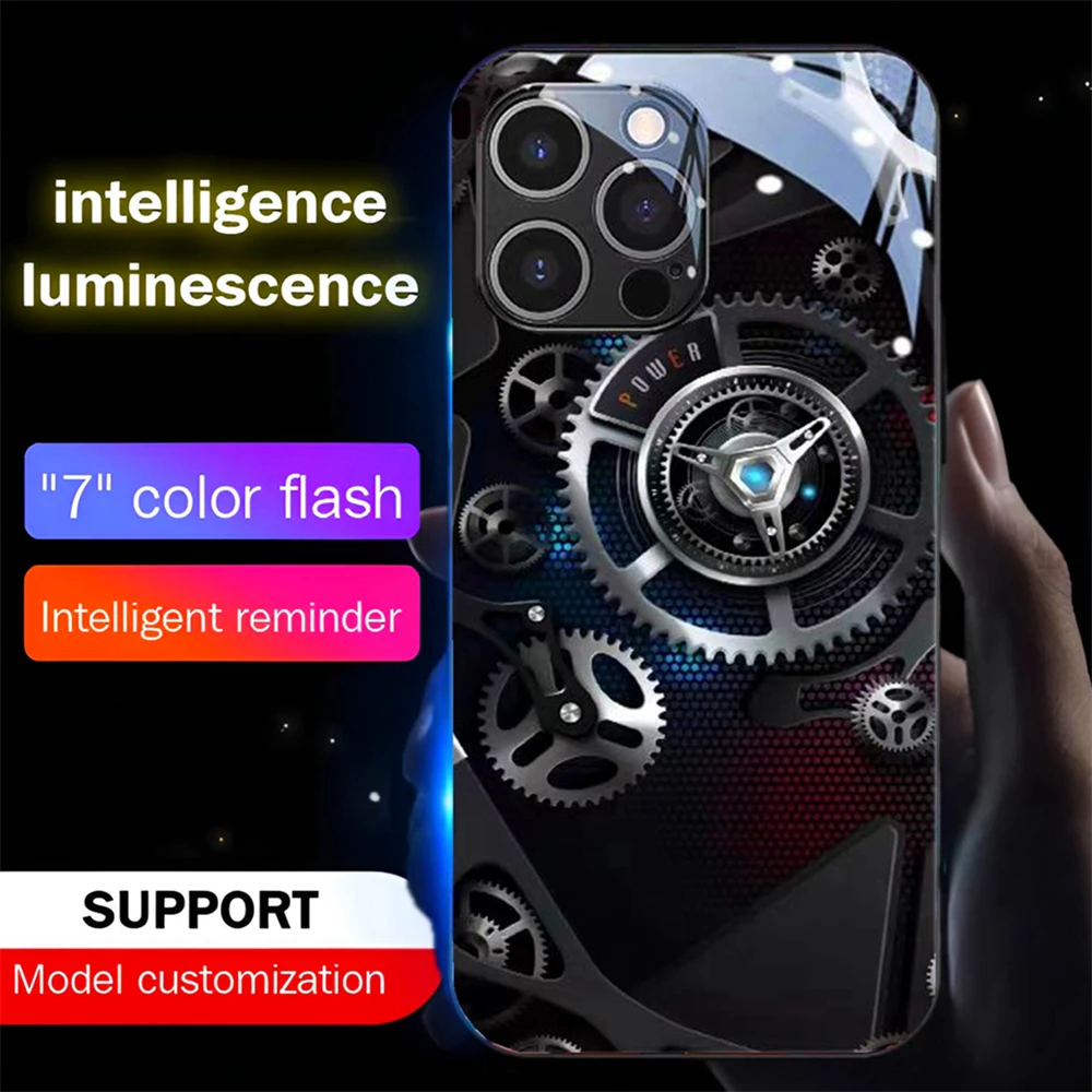 

Circuit Board Pattern LED Phone Case Voice Controlled Lighting Phone Case For Samsung S25 S24 S23 S22 S21 S20 FE Plus Ultra