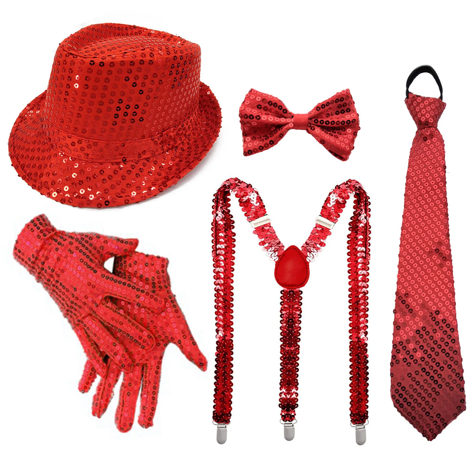 

Новый модный набор аксессуаров для костюмов с цветными блестками: панама, подтяжки, галстук-бабочка, реквизит для вечеринок, выступлений и косплея