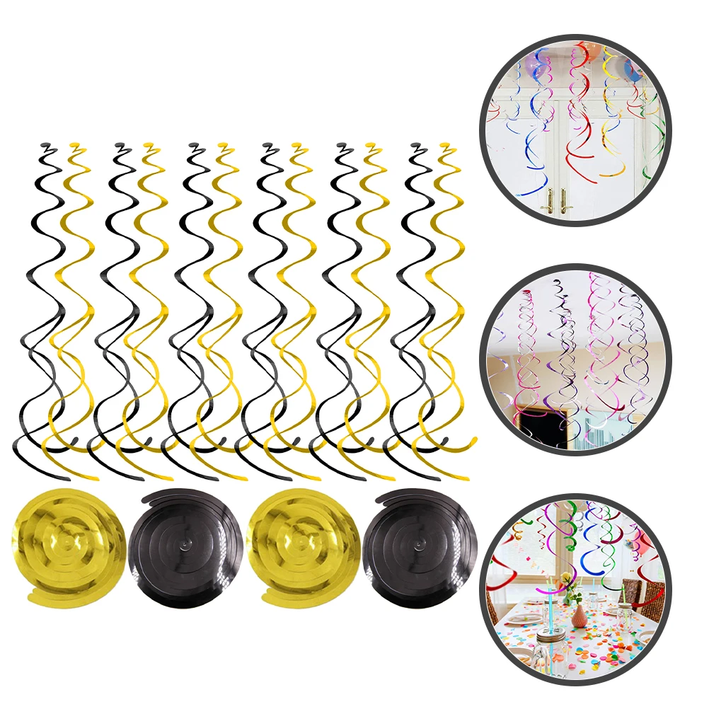 

24 Pcs Double Spiral Decorations Hanging Swirls Plastic Lightweight Birthday Party Wedding Ceiling Decorations