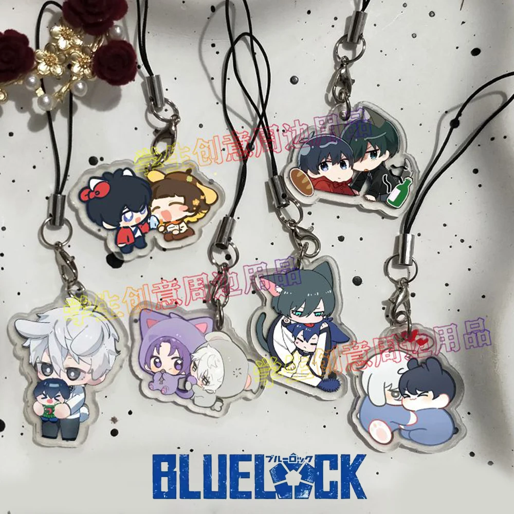 Anime Blue Lock Isagi Yoichi Nagi Seishiro Bachira Meguru Cosplay Keychain Acrylic Keyring Bag Pendant Phone Chain Accessories