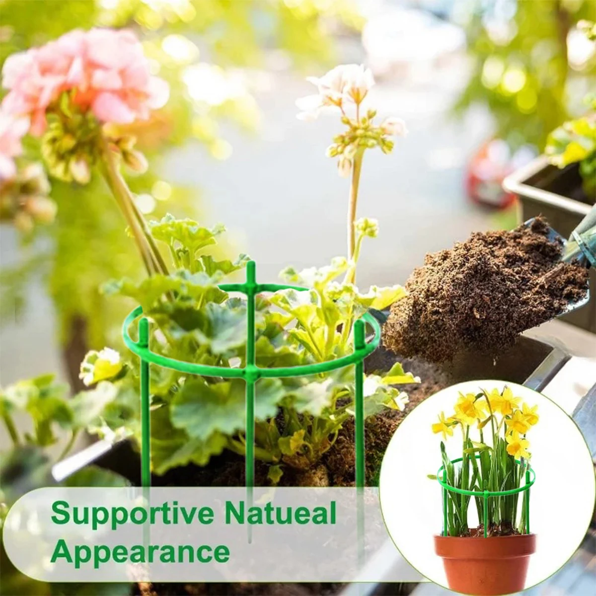 Garden Plant Support Cage Pile Frame Flower Grow Stand Fixing Rod Holder Plastic Semicircle Vine Climbing Bracket Bonsai Tool