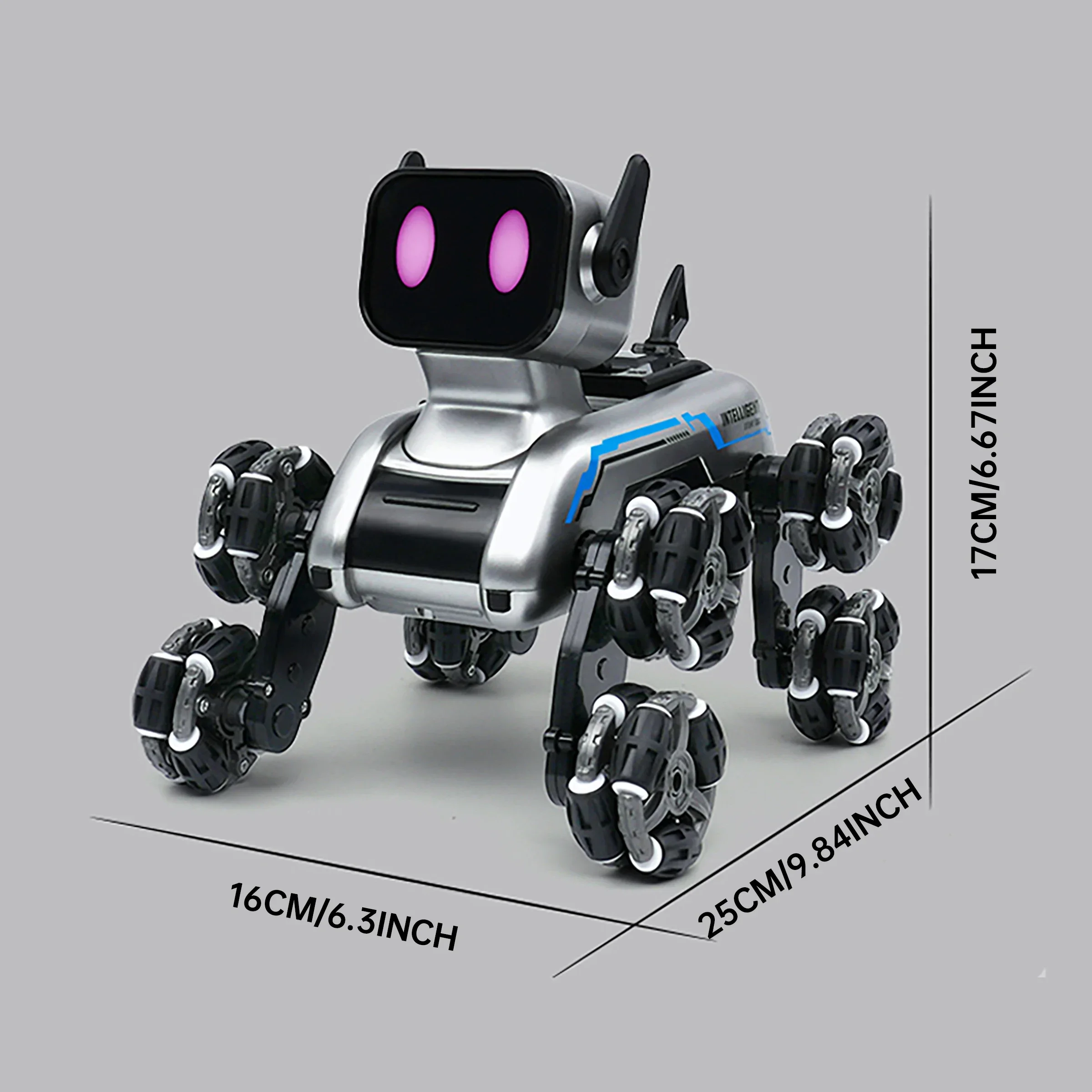 Samochód RC 2.4Ghz 8WD do akrobacji, zdalnie sterowany robot-pies, zabawka z czujnikiem gestów, muzyką i światłem, zdolny do wspinania się, prezent urodzinowy dla dzieci.