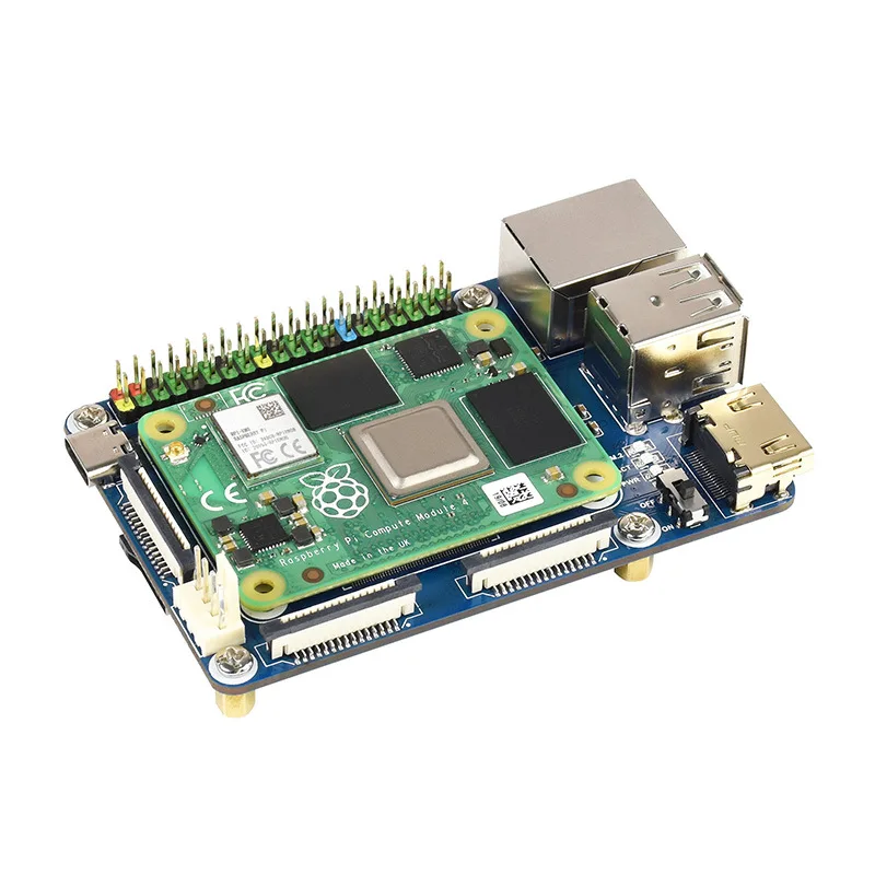 Waveshare mini placa de base (a) para módulo de cálculo raspberry pi 4, conectores a bordo incluindo csi/dsi/ventilador/usb/rj45 gigabit ethernet