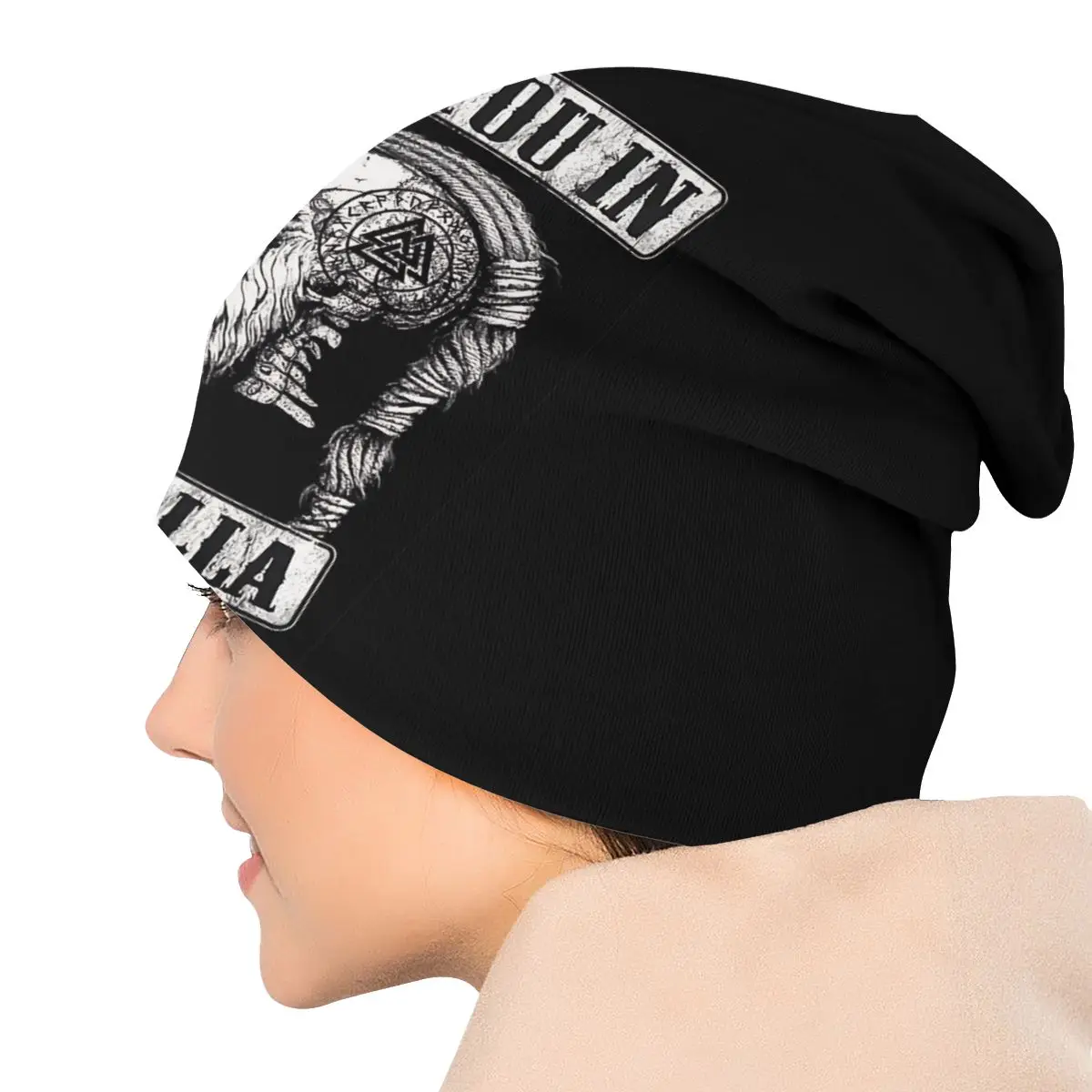 Gorros finos a prueba de viento para mujer, gorros con capucha, arte exclusivo de SEE YOU IN VALHALLA, otoño