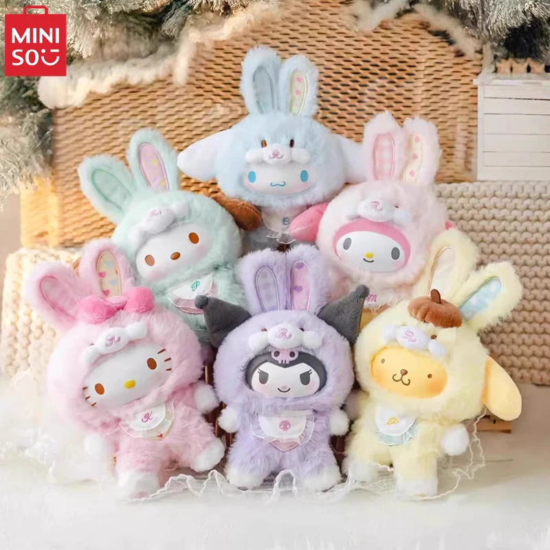 TOP TOY Sanrio Elf Bunny Series Vinyl Plush Blind Box MINISO Kawaii Kuromi My Melody Model Children's Toy Ornament Birthday Gift