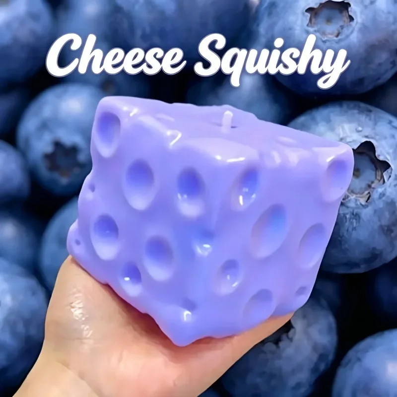 Blauer Blaubeer-Käsekuchen-Squishy-Spielzeug, superweicher Stressball, Stressabbau-Squeeze-Ball, Fingerdruck-Entlastungs-Squeeze-Spielzeug für Erwachsene – Detail 3