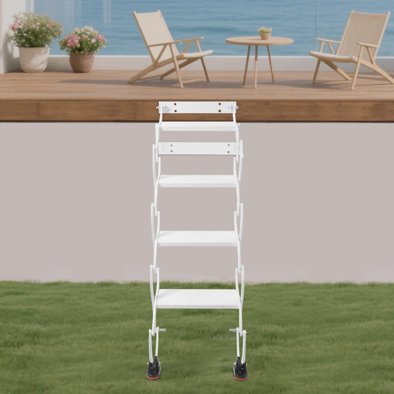 

High Manganese Steel Industrial Folding Stair, Space Saving Foldable Step Stair, Wall Mounted Folding Ladder for Villas, Garages