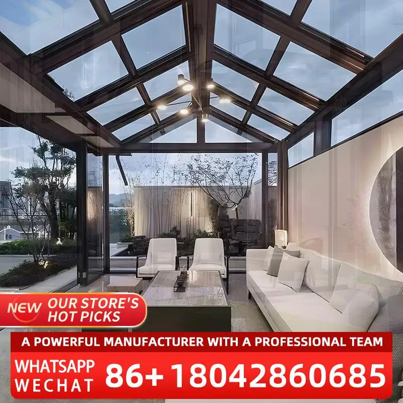 

Waterproof Sun Protection Free Standing Tempered Glass Sunrooms With Aluminium For Villa Garden Sale sunroom