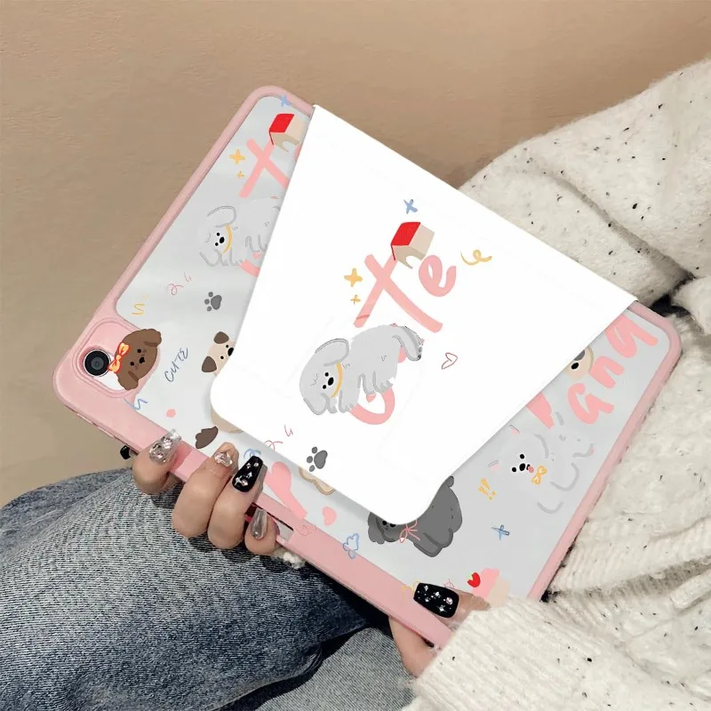 Rotating Stand Tablet Cover for IPad Air 6 Case IPad 10 Case Air 5th 4th 10.9 Pro11 Inch IPad 10.2 7th 9th 8th Simple Cute Puppy