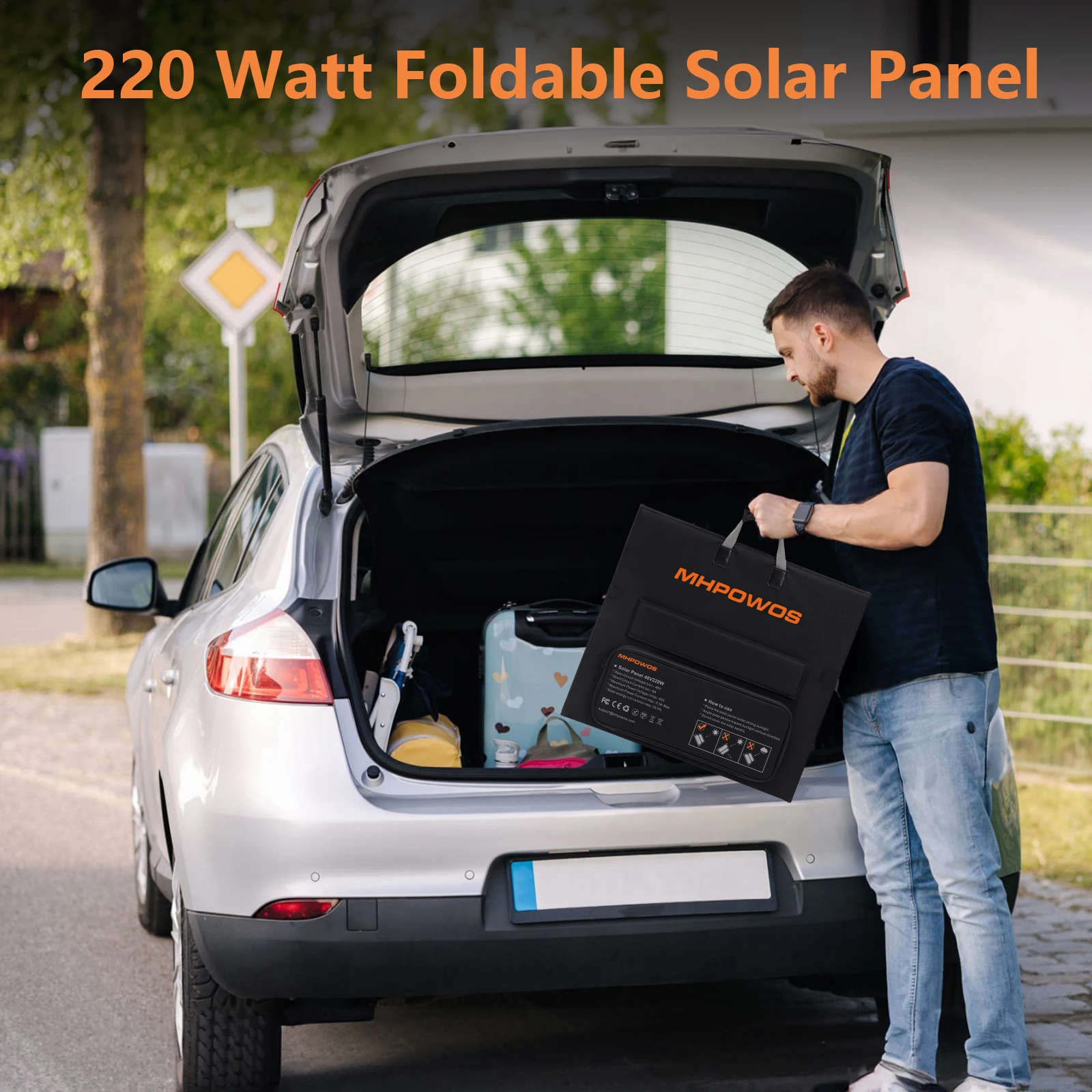 MHPOWOS Portable Solar Panel 110W 220W 440W Foldable Solar Panel Charger Kits Solar Module for Off Grid Powerstation EV Camping