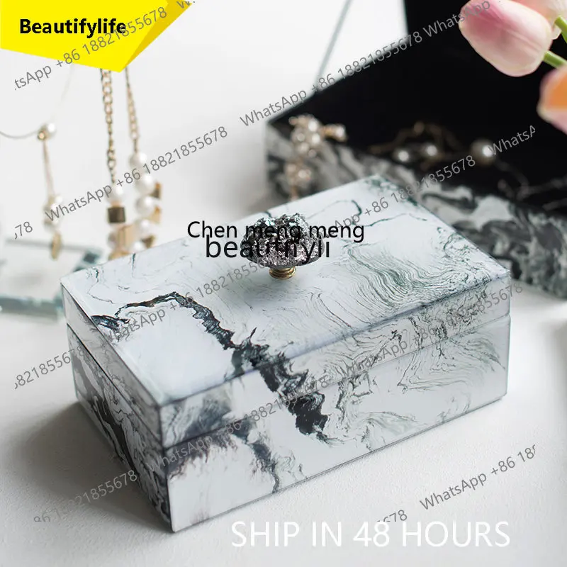 

cn8350 ssyj Современный простой хрустальный декоративный стеклянный ящик для хранения ювелирных изделий Ящик для хранения украшений