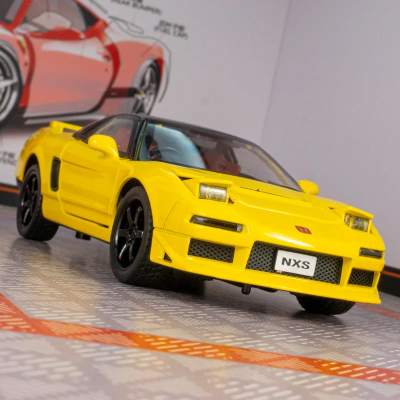 

1:32 Honda NSX модель автомобиля из сплава, коллекция украшений, амортизирующая акустооптическая детская игрушка, дверь может открыть.