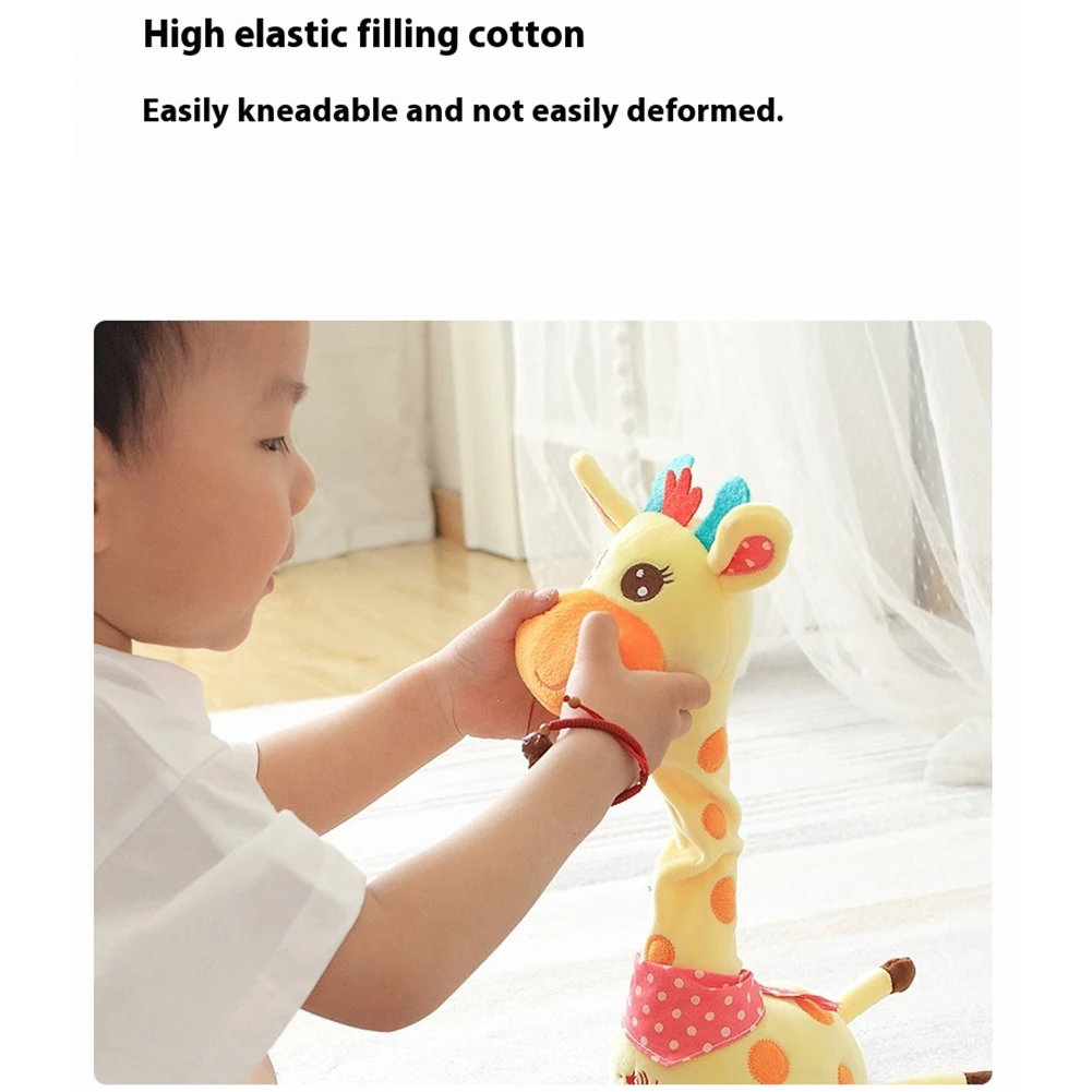Morbidi giocattoli di peluche con giraffa Ripeti quello che dice Bella giraffa di peluche oscillante Volume regolabile Illumina la giraffa Giocattolo regalo per i bambini
