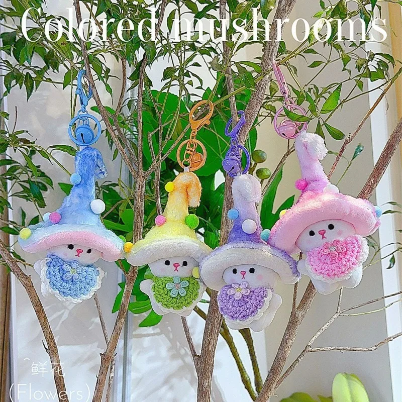 15 cm Kawaii Plüsch Anhänger PP Baumwolle Pilz Elf Plüsch Schlüsselanhänger Pilz Elf Bunte Pilz Puppe Schlüsselanhänger Rucksack Anhänger Spielzeug