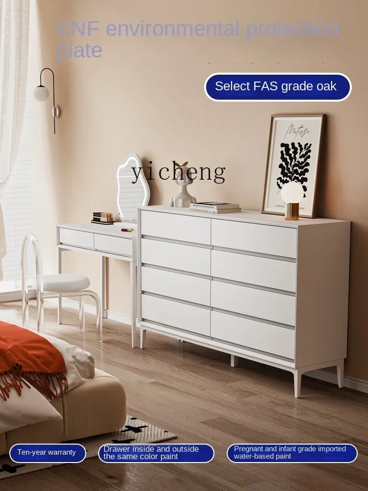 l2 storage cabinet living room cream wind eight bucket locker bedroom bedside solid wood cabinet