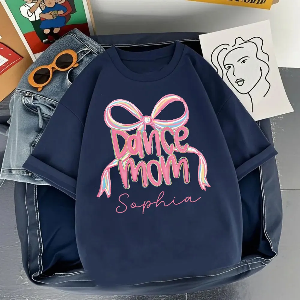 Dance Mom Preppy Bow Shirt Dance Mom Tees Dance Mom Gift Ballet Jazz Tap Hip Hop Women Sweatshirt High Quality Cotton Tops