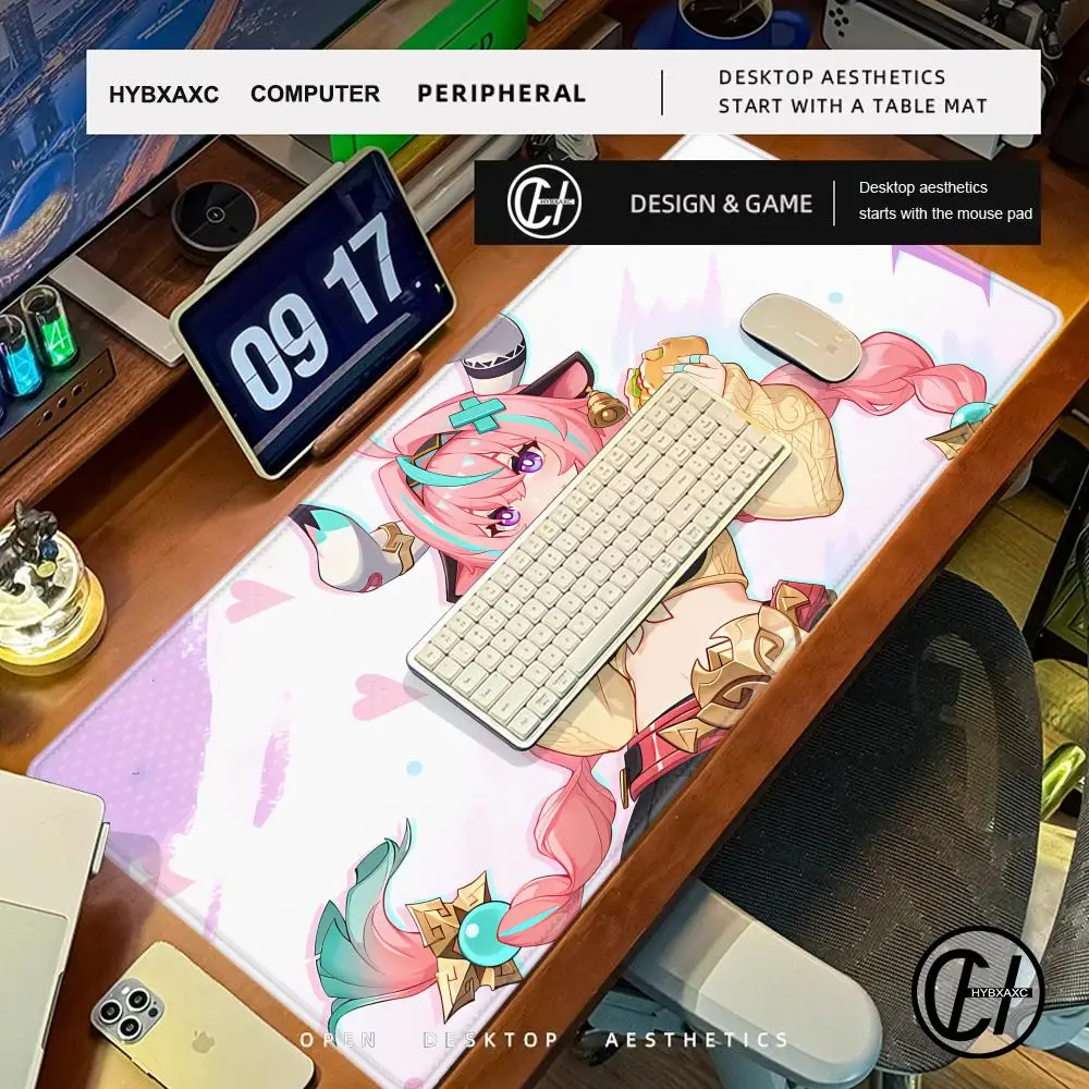 Genshin Impact Varesa HD Locking edge Mouse Pad Big Gaming Large HD Print Computer teclado Desk Mat Lock Edge Keyboard Mousepad