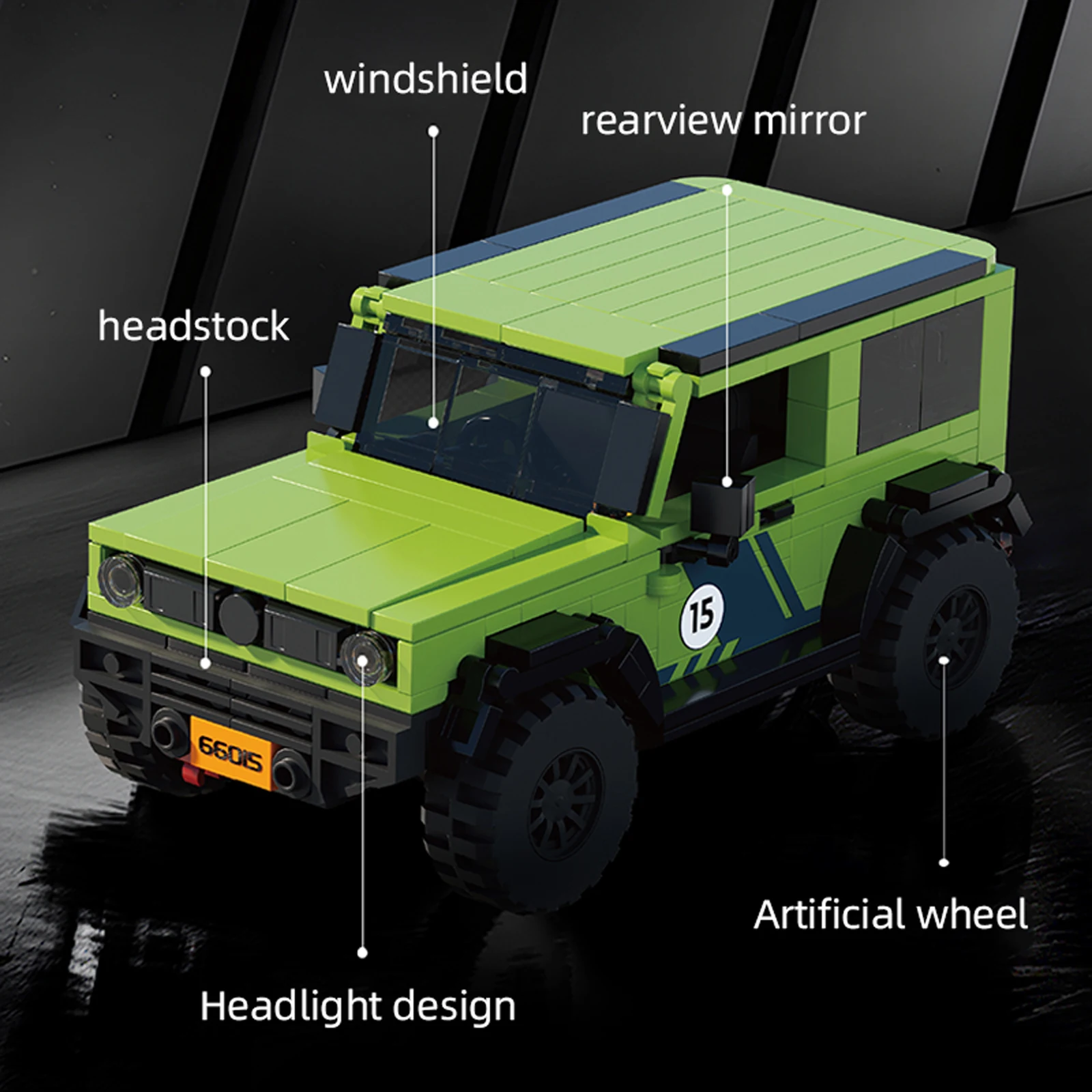 413PCS Sedan Bouwstenen SUV Off-Road Auto Model Kit Creatieve Voertuig Bakstenen Desktop Display Kinderen Educatief speelgoed Model Gift