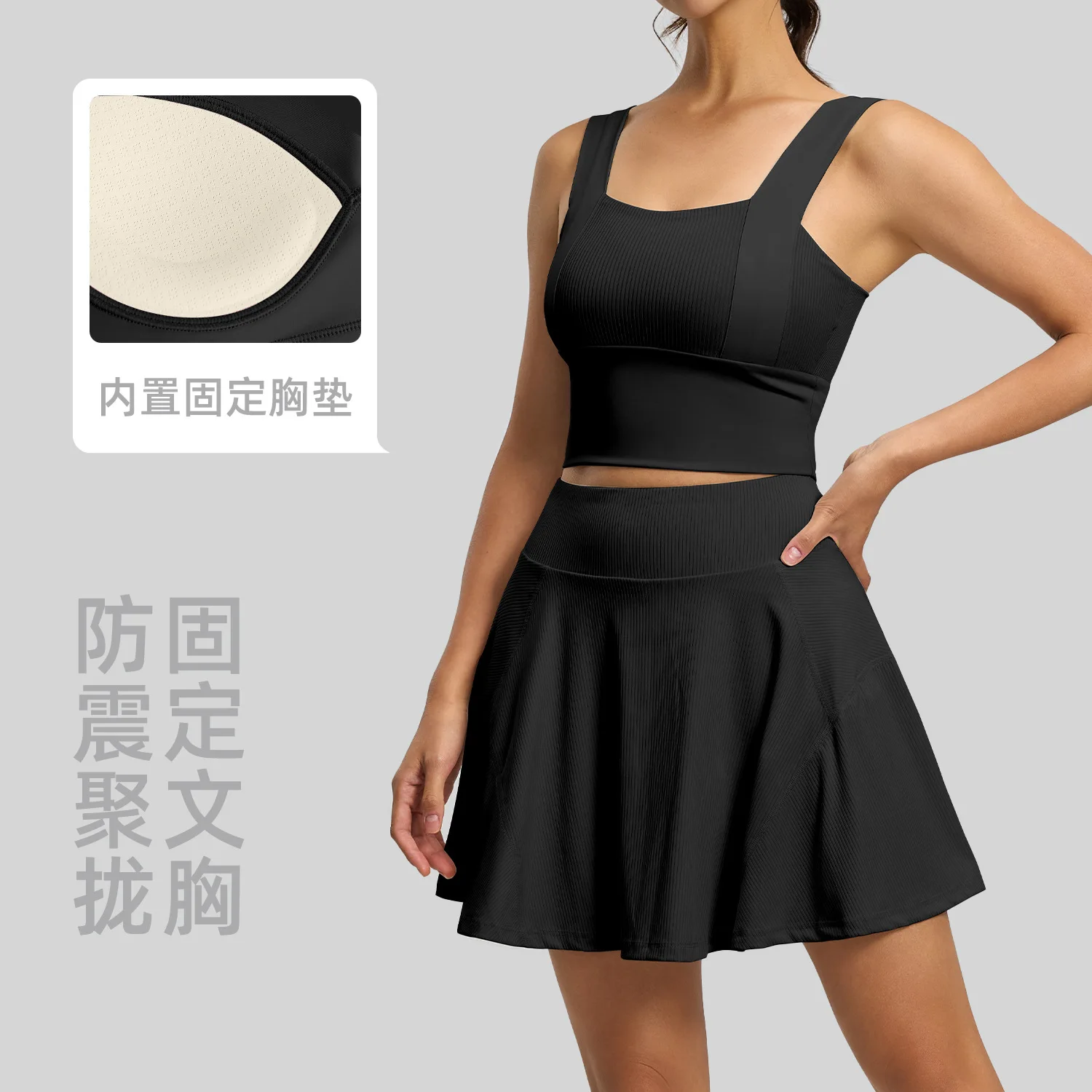 

Tennis Outfit Bra Top Skirts set for Women Badminton Skort Golf Wear Summer Fitness Running Active Wear New