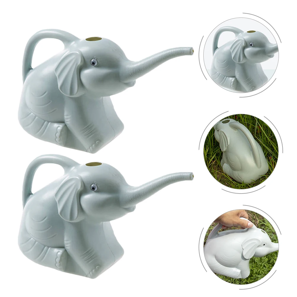 

2pcs Watering Can Long Spout Elephant Shaped Large Capacity Garden Tool For Plant Watering Durable Plastic Pp Kettle Bottle Pot