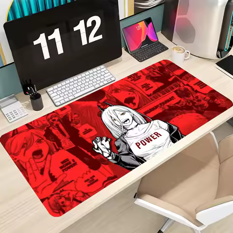 900x400mm Anime Rubber Mat Desk Protector Kawaii Mousepad Cartoon Chainsaw Man Pc Accessories Non-slip Table Mat Gaming Mice Pad