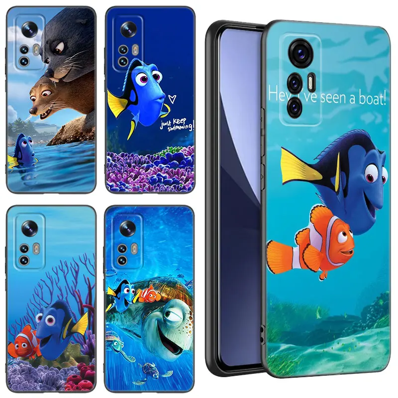 Finding Nemo Dory Black Silicone Phone Case For Xiaomi Mi 9 SE 8 10T 11 12 13 Lite 9T 11T 12S 12T 13T 14 Pro 5G NE 11i 12X