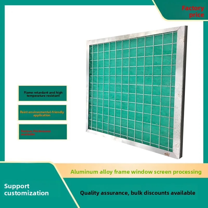 

Fiberglass Filter Pad 10-90mm with Frame Green White Paint Booth Built-in UV Light Oxygen Catalytic Paint Blocking