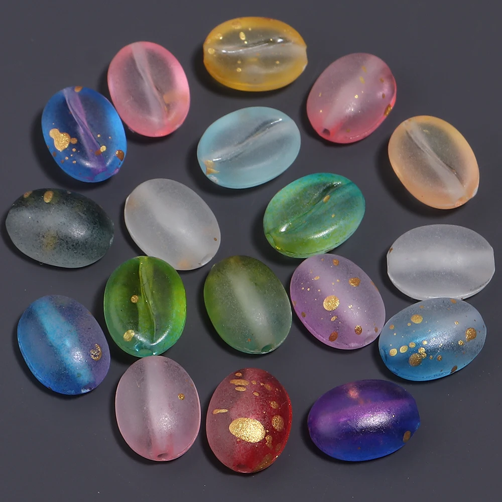 100 Stück zweifarbige, goldfarbene, mattierte Acrylperlen, Kaffeebohnen-Form, lose Abstandsperlen für die Schmuckherstellung, DIY-Armband, Halskette, Zubehör – Detail 7