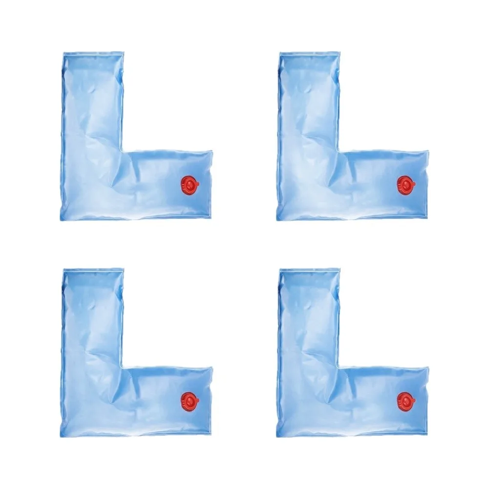 L-shaped PVC Water Bag for Pool Cover Retention For winter Wind Proofing 60x60cm 65x65cm Blue 4 Piece Set Pool Safety Equipment