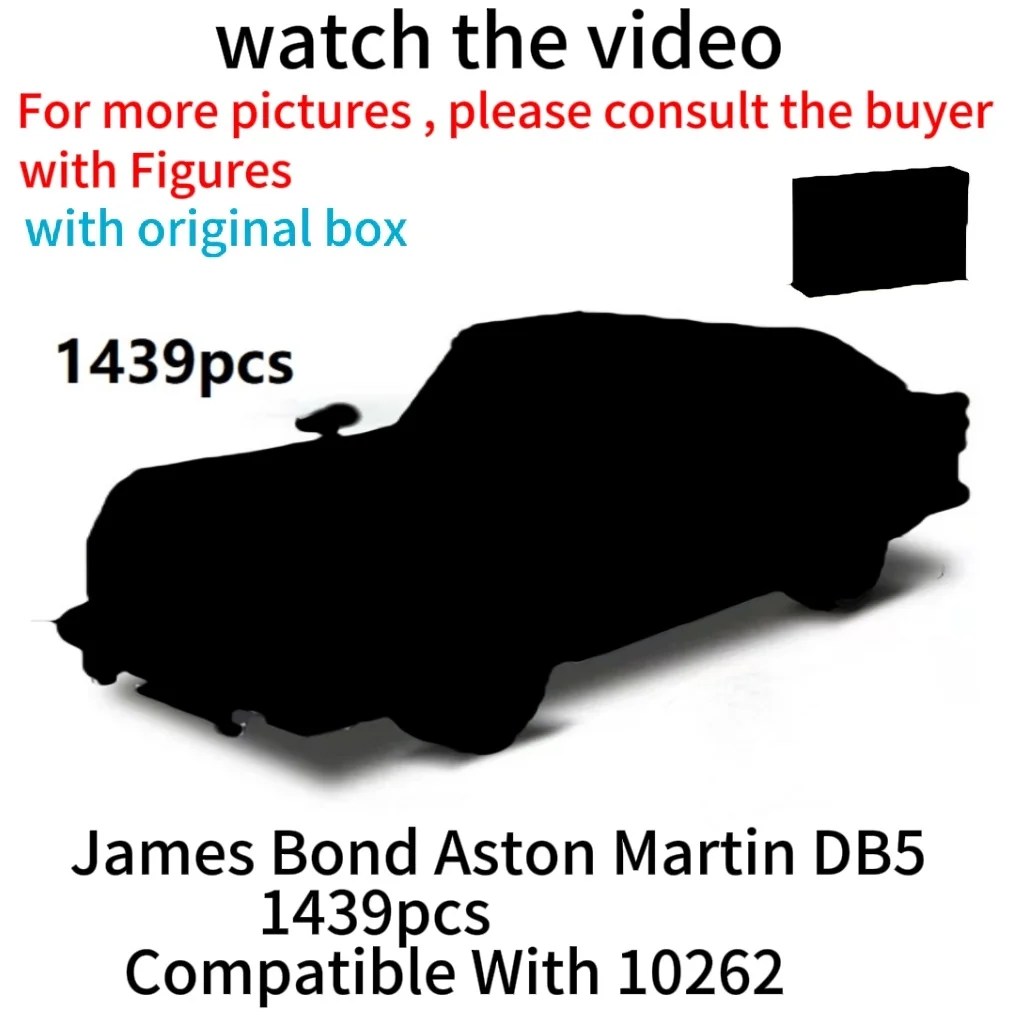 

1439PCS Aston Martined James Bond 007 Classic Sports Car Building Blocks 10262 Set Model Bricks Toys Gifts For Kid