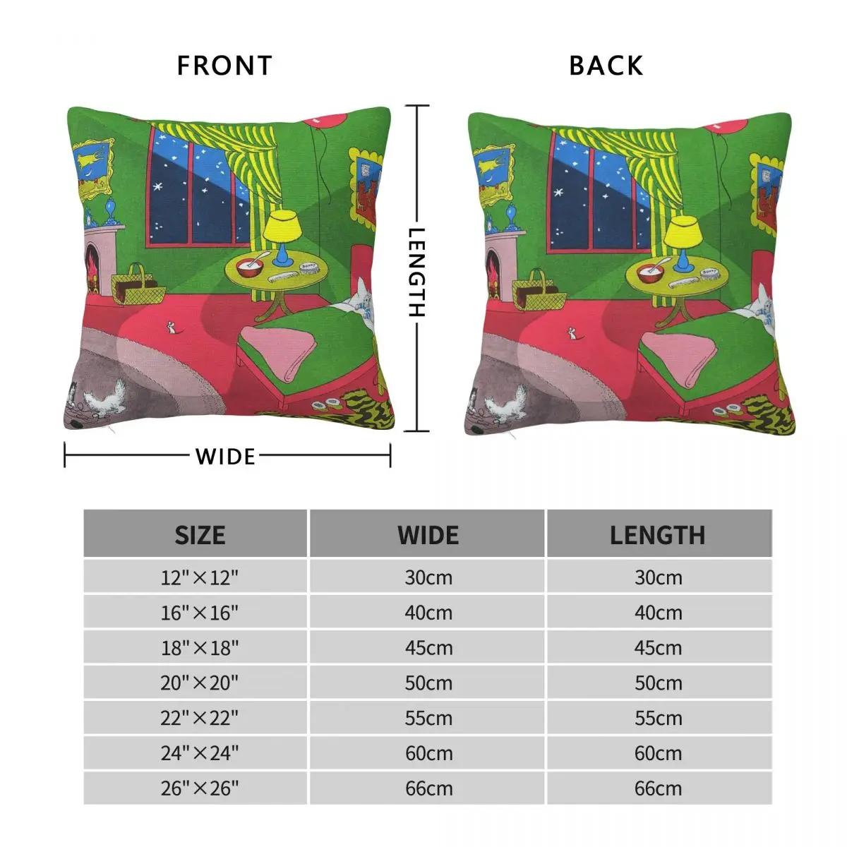 Goodnight Moon Square Pillowcase Polyester Linen Velvet Pattern Zip Decorative Pillow Case Sofa Cushion Case 45x45