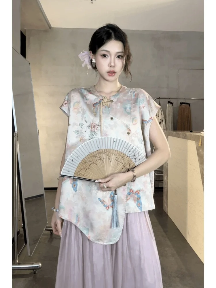 

New Chinese Sle Thousand Misses Women's Spring Faion Slimming Top Korean Chic Casual Pants Two-Piece Set Beautiful Leisur...