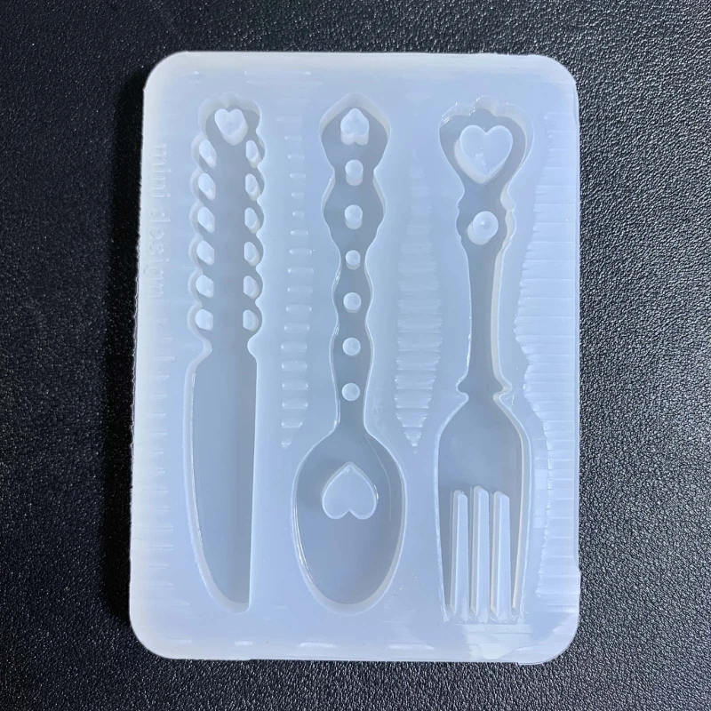 DIY Hollow Handle Knife- Fork Spoon Silicone Mold DIY Keychain Pendant Mould
